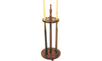 MAHOGANY ROUND CUE HOLDER � 9 CUES