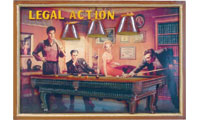 ''LEGAL ACTION'' EMBOSSED WOOD BOARD