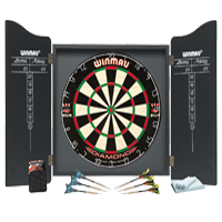 dart cupboard + dartboard + 6 darts