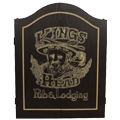 Dark wood kings Head DART CUPBOARD