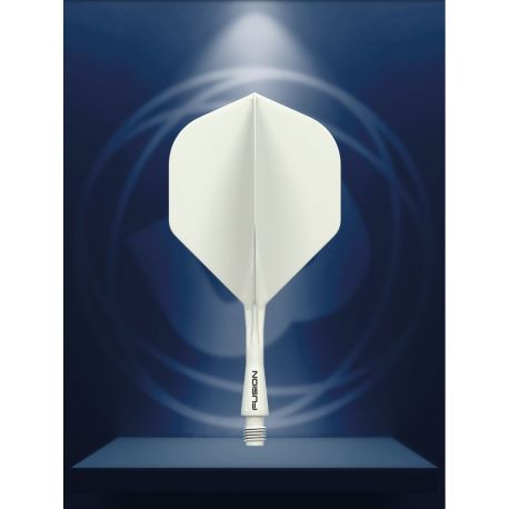 Ailettes Fusion Flight & Shaft Solid White SHORT
