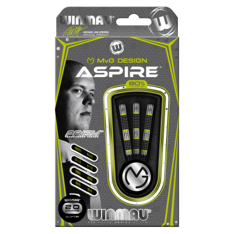 Fléchettes soft Winmau MVG Aspire 80% tgs