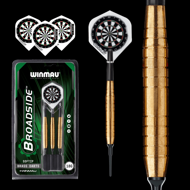 Fléchettes soft Winmau Broadside brass - JMC Billard