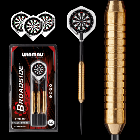 Fléchettes acier Winmau Broadside brass