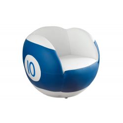 Fauteuil pivotant bleu et blanc n°10