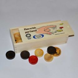 PLUMIER JETON CARROM EN BUIS